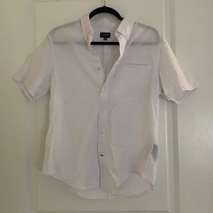 Club Monaco short sleeve seersucker shirt slim fit size medium
